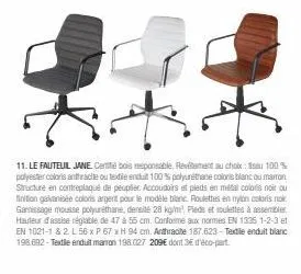 le fauteuil jane : 100% responsable, polyester ou textile enduit et contreplaqué peuplier!