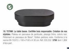 TOTAM Table Basse - Fabriquée en Bois Responsable - Promo - Placage tréne, Coloris Noir & Finitions Peinture Noire.