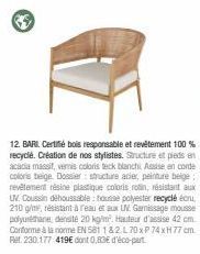 Le BARI Certifié: Un Siège en Bois Responsable et Recyclé Au Design Unique de Nos Stylistes!