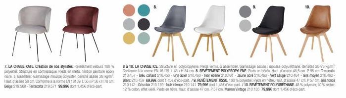 LA CHAISE KATE : Créée Par Nos Stylistes | Revêtement en Velours, Structure en Contreplaqué, Pieds Métal Peints | Meilleure Qualité, Assemblez-Vous!