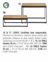 lenyx : structure aluminium, teck massit & norme en 581-1 & 3.16 - bois responsable & finition hulde - promo 16.17.16 & 17 !