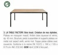 fabriquez votre table unique : plateau manguier massif et structure en métal noir