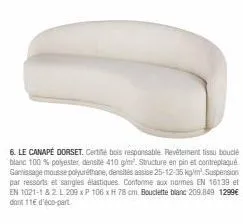 canapé dorset certité bois responsable - promo - revêtement polyester + pin + contreplaqué + mousse polyuréthane!.