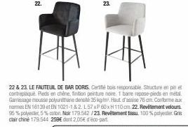 Le Fauteuil de Bar Doris - Certifié Bois Responsable. Un Compagnon Polyvalent et Durable