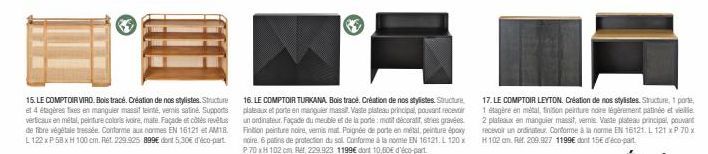 Offrez-vous le Comptoir VIRO en Bois Tracé: Structure et 4 Étagères Fixes en Manguier Massif, Peinture Coloris Ivoire! Le Stylisme à son Apogée!