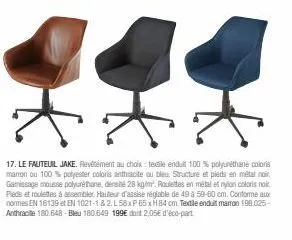 offre spéciale: fauteuil jake - revêtement au choix, structure & pieds en métal noir & gamissage mousse polyuréthane!