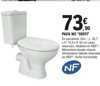 Pack WC Serti : Porcelaine de qualité, Abattant en ABS, Mécanisme Double Chasse, 73€ seulement!