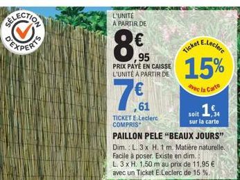 PAILLON PELE 'BEAUX JOURS' : Profitez des 15% de Réduction sur le produit à L. 3xH. 1 avec votre Carte E.Leclerc !