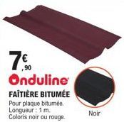 Onduline FAITIÈRE BITUMÉE – 1 m, Noir, Couleur Noire ou Rouge! Profitez de la Promotion et Obtenez Votre FAITIÈRE BITUMÉE Onduline.