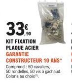 Fixez vos projets pour 10 ans | KIT ACIER GARANTI | 50 Cavaliers + 50 Rondelles + 50 Vis à Gachaud | -33% chez Constructeur!