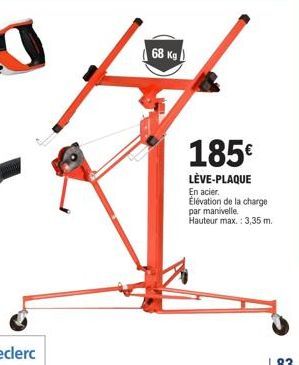 Lève-plaque en acier | 68 Kg | 3,35 m | Élévation manuelle | 185 €