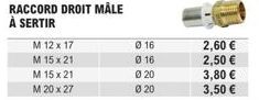 Tuyaux à sertir M 12- M 15- M 20: Promo 2+1, caractéristiques Ø 20 - 2,60€ et 3,50€
