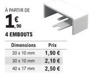 Promotion : Embouts Métalliques - 20 x 10 | 30 x 10 | 40 x 17 mm, à 1,90 €, 2,10 € et 2,50 € !