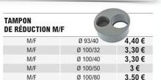Tampons M/F : Réduction sur Différentes Variantes de Ø 100mm, à Partir de 3€.