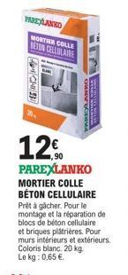 ParexLanko Mortier Colle Béton Cellulaire Prêt à Gâcher: Réparations et Montage Faciles - 120,90€ ABEYLANKO WWYWWE WIL