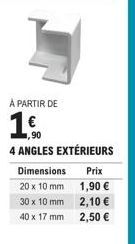 Promo ! Obtenez le Produit Unique à 4 Angles Extérieurs de 20, 30 ou 40 mm à Seulement 1.90 à 2.50€ !