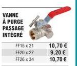 Vanne à Purge Passage Intégré FF15x21, FF20x27, FF26x34 aux Meilleurs Prix!