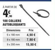 promo : 100 colliers autobloquants 6/9x180/350mm à partir de 4,90€