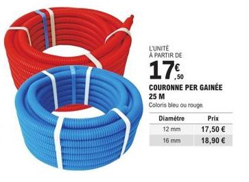 Gagnez jusqu'à 17% : Couronne Per Gainée Coloris Bleu/Rouge, 12/16mm, 17,50-18,90€ !.