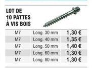 Lot de 10 Pattes à Vis Bois - 30-40-50-60-80 mm - Prix à Partir de 1,30 €.