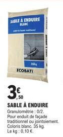 Promo ! ÉCOBATI SABLE À ENDUIRE Blanc 3.0 - 0/2 Granulométrie - 35 kg - 0,10 €/kg