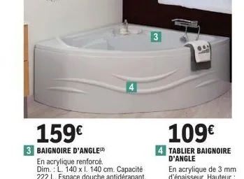 3  109€  4 tablier baignoire d'angle 