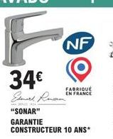 Sonar : Fauteuil Edward Ren, Garantie 10 Ans - 34€ seulement + NF & Fabriqué en France!