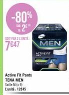 Promo : TENA MEN Active Fit Pants - Taille M x9 - 80% de réduction - Prix unitaire : 12€45.