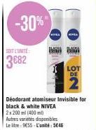 NIVEA Déodorant Atomiseur -30% Promo: 400ml - Le Litre 9€55, l'Unité 5€46.