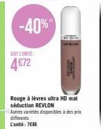 Revlon Rouge à Lèvres à -40% : 4672 Ultra HD Mat Séduction + 786 Autres Variétés!