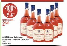 Profitez de -100% de Réduction sur les AOC Côtes du Rhône Rosé Cellier des Dauphins Prestige 75d et Gilerd Coll de Dep Depli.
