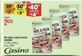 Pâte à Pizza Facile CASINO - 20-30-40% Lekg 4650 500g | CANOTT, CAGNOTTES et plus!