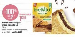 Belvita Moelleux Choco-Noisette à -100% + 3 pour l'Unité, 250g - D'Autres Variétés Disponibles!