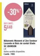 skiez le moment de zen senteur lavande et bois de santal glade sc johnson x8 pour seulement 7€83 -30%!