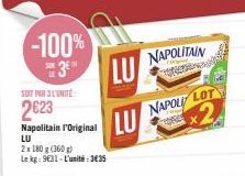 Napolitain LU Original: 2x180g (360g) à 3€35, Soit -100% L'Unité!