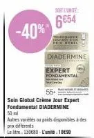 diadermine soin jour expert fondamental 50ml à -40%, soin global crème jour expert fondamental pour 55+ à 130€/litre