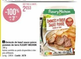 dégustez l'emincé de bœuf sauce poivre fleury michon à seulement 3€79!