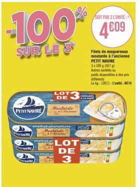 Offre Spéciale: 3-Pack de Moutarde Placiones, ZYRON et Filets de Maquereaux Mout - 100% de Réduction, 4609 l'Unité!