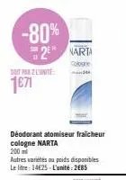 -80%  2¹ marta  tokate  44  soit par 2 l'unite  1€71 