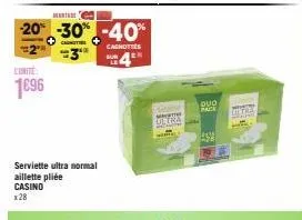 pack duo ultra matt casino: serviette pliée 1€96 - réduction de 20%, 30%, 40%.