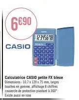 obtenez la calculatrice casio fx bleue avec larges touches en gomme et affichage 8 chiffres - 6690