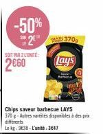 Offre Spéciale: 2 x 370g de Chips Barbecue Lay's à 9638€/Kg -50% | 3€47 l'unité.