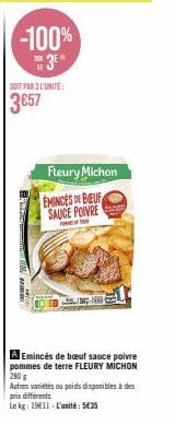 Profitez des -100% sur Fleury Michon Emincés de bœuf sauce poivre 280 g!
