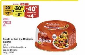 2€74 : Salade au Thon à la Mexicaine CASINO MILANO à -40 % - Profitez-en!