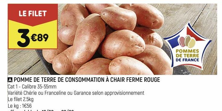 POMME DE TERRE DE CONSOMMATION À CHAIR FERME ROUGE