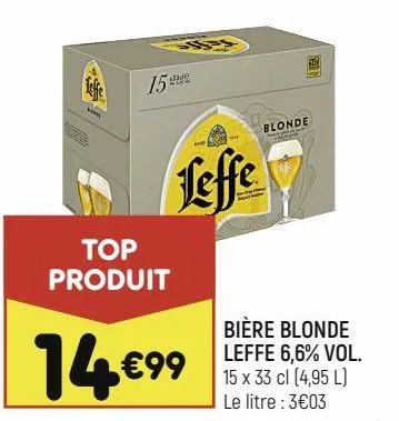 bière blonde leffe 6,6% vol.