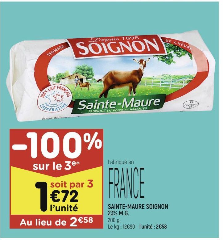 SAINTE-MAURE SOIGNON 23% M.G.