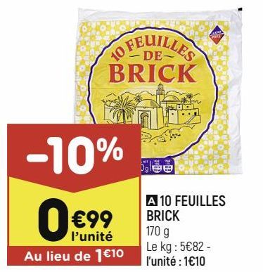 10 FEUILLES BRICK