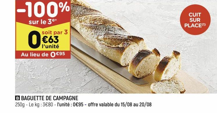 BAGUETTE DE CAMPAGNE 