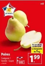 poires de france - guyot ²01 catégorie 1 à 1.999€/kg - offre limitée!